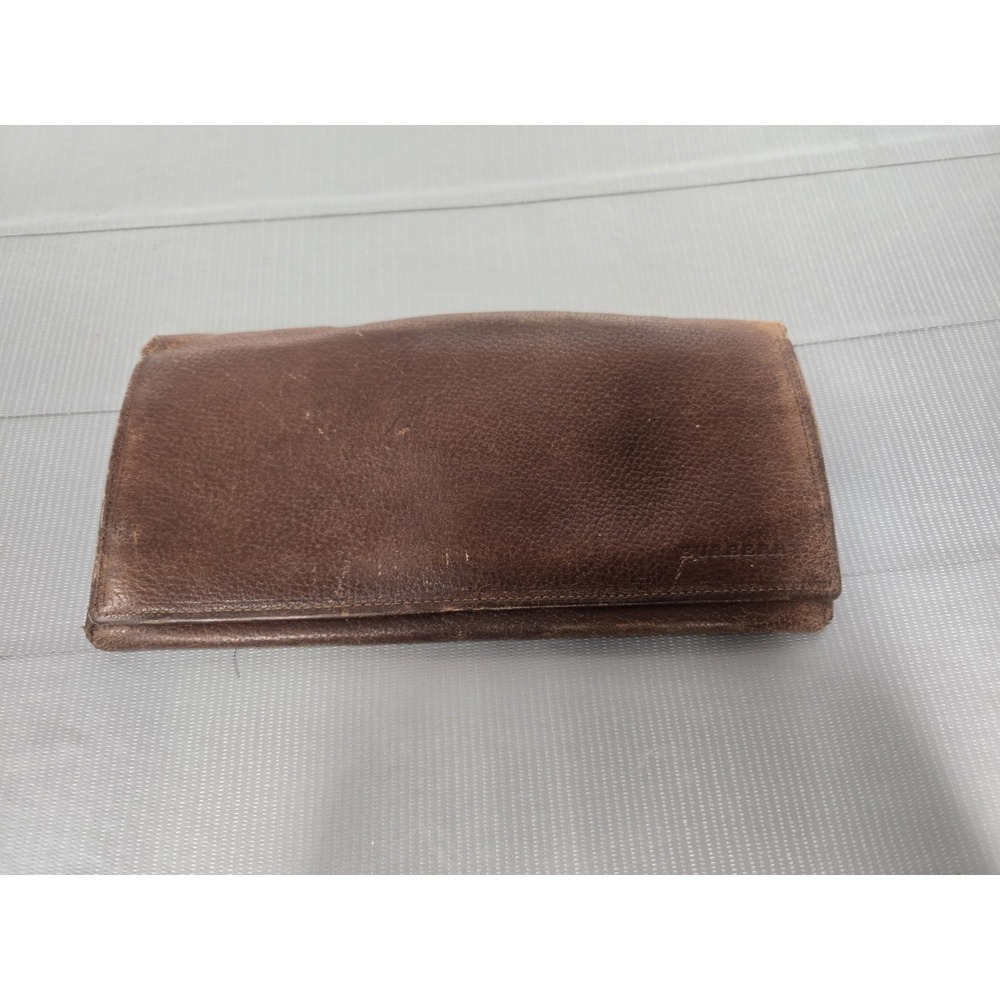 Burberry Bi Fold Wallet Men Brown Authentic Leather Luxe Nova Check